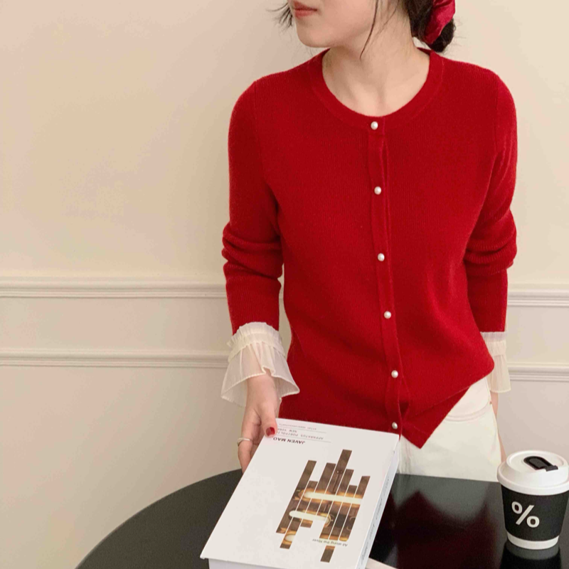 【素简.620167】100绵羊毛圆领珍珠扣羊毛开衫（24.10.08福利）