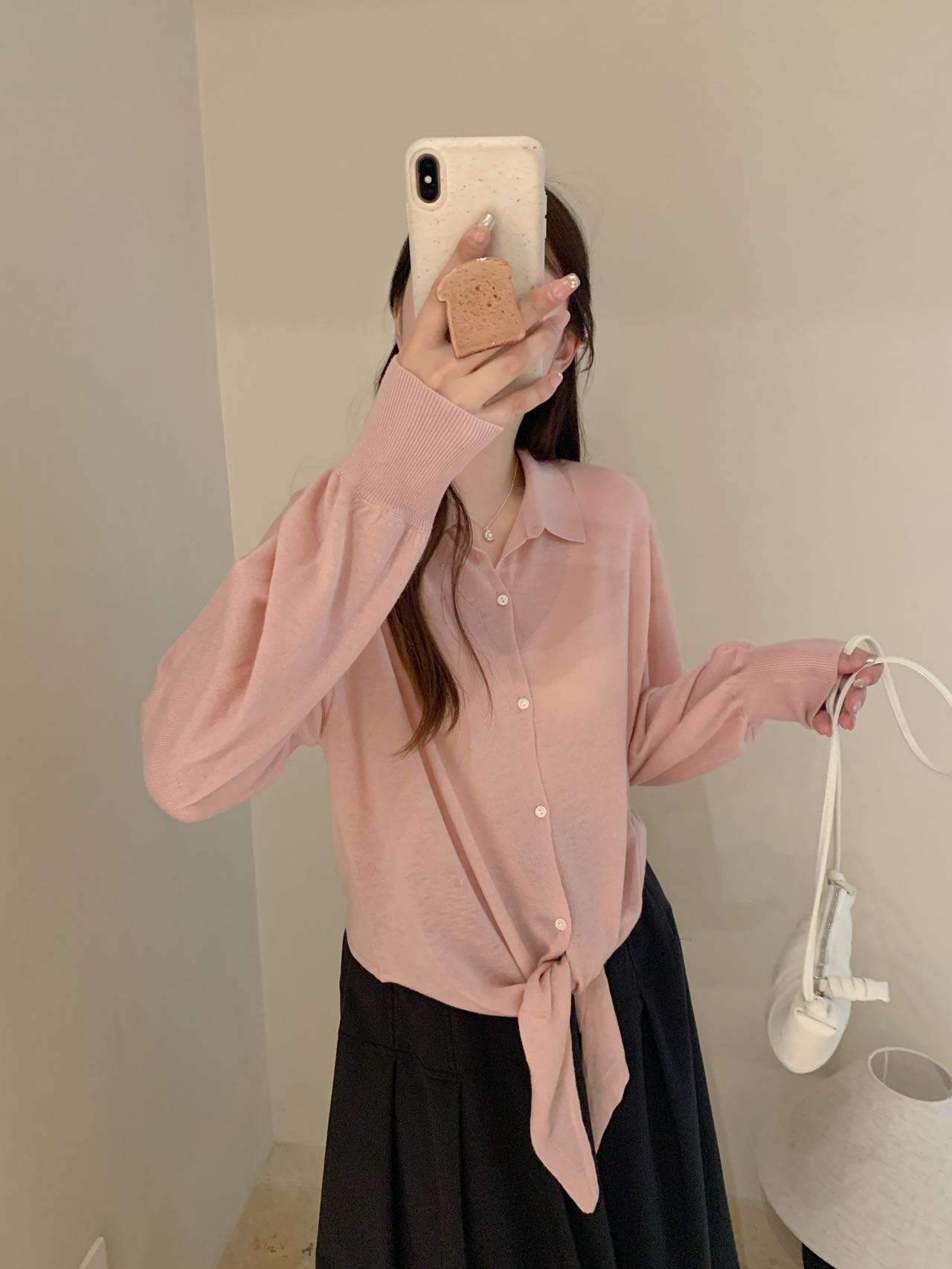 【素简.800160】秋冬新款衬衫领单排扣宝藏上新30绵羊毛开衫