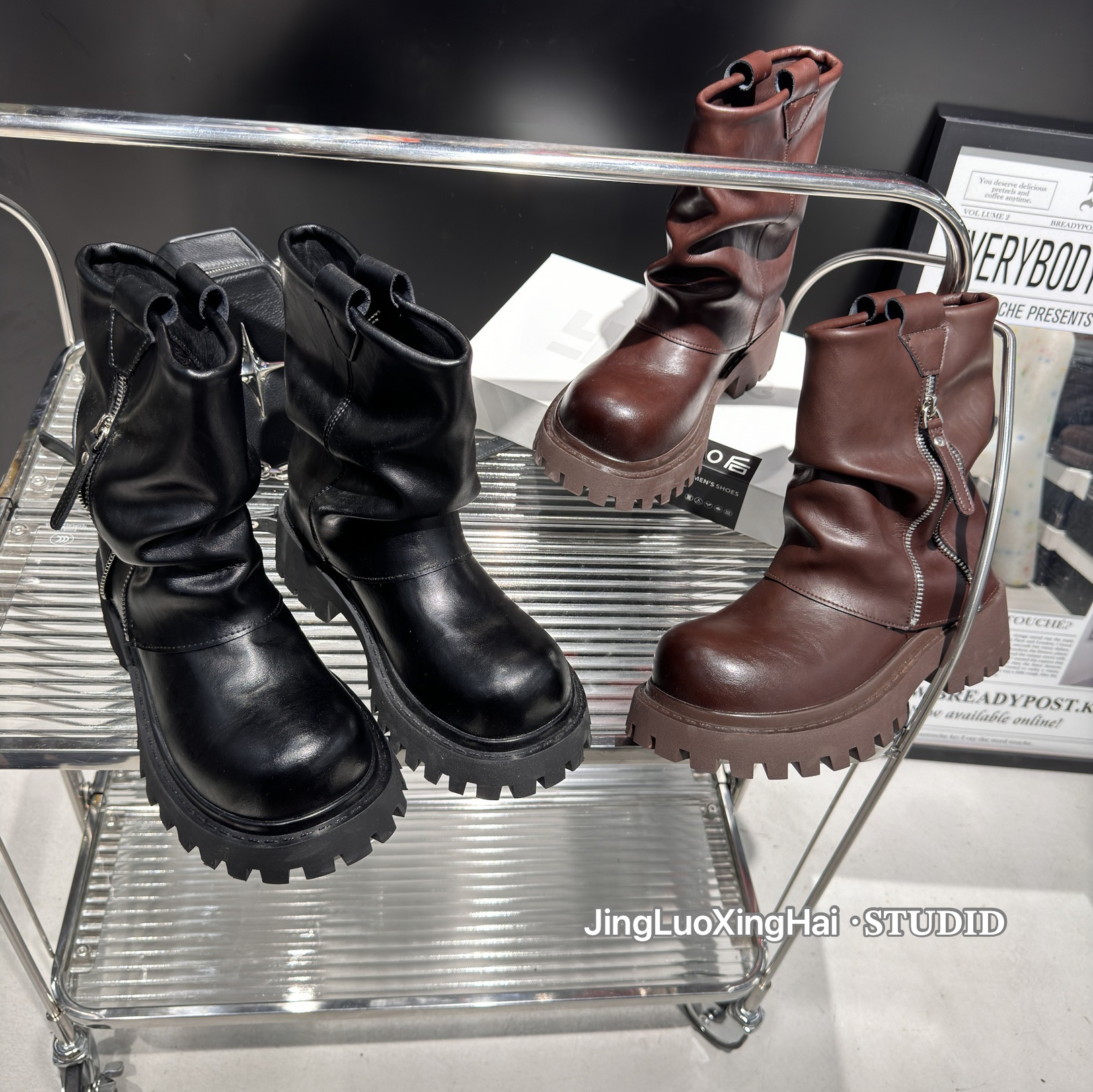 YBLH【秋冬】欧货·韩版皱皱·裤管靴 9600-5