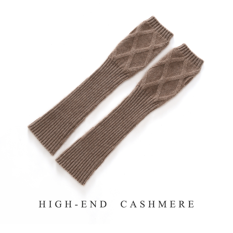 一线针织秋冬新款山羊绒手臂套袖女半指露指保暖加厚毛线护胳膊套