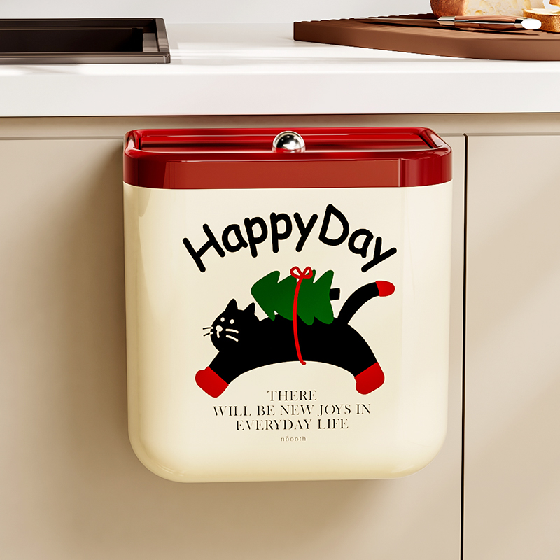 诺室2024新款厨房垃圾桶壁挂式大容量免打孔家用厨余专用收纳桶