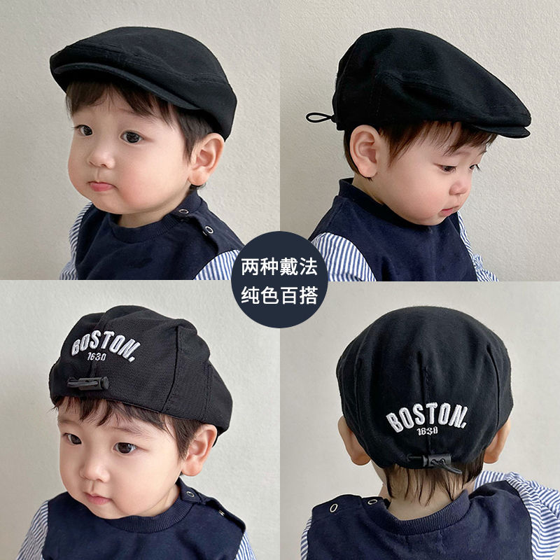 宝宝帽子春秋季韩版贝雷帽男童女童防晒鸭舌帽百搭洋气儿童前进帽
