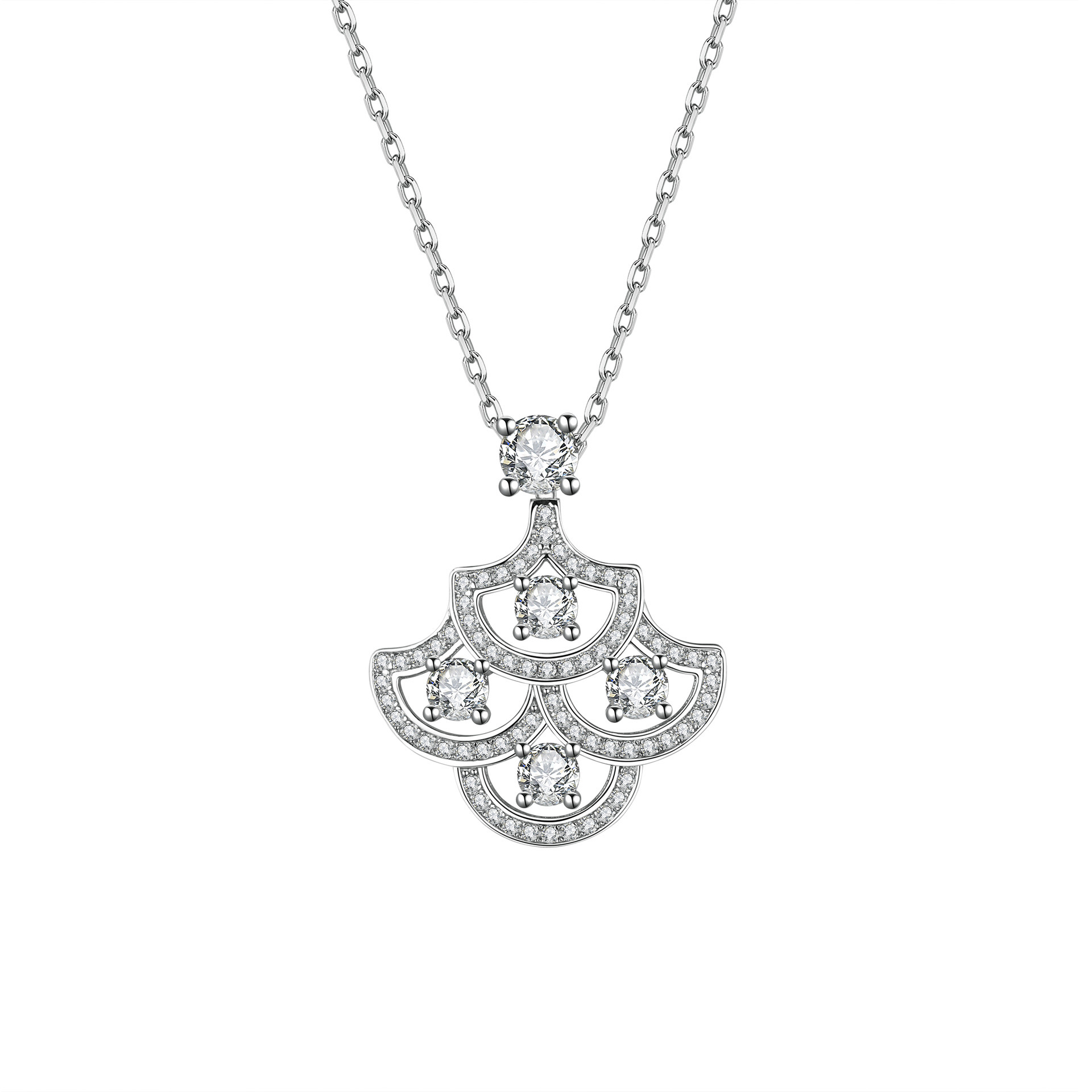 银项链气质轻奢时尚百搭灵动镶嵌满项链女纯银925