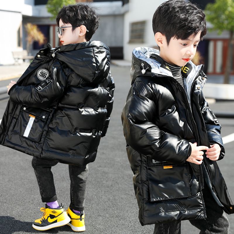 鸭鸭儿童装男童冬装羽绒服2023新款中大童加厚中长款洋气羽绒服