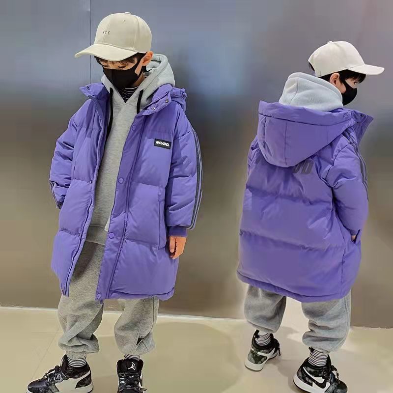 鸭鸭男童羽绒羽绒服冬装2023新款中大童中长款羽绒服男孩冬季加厚