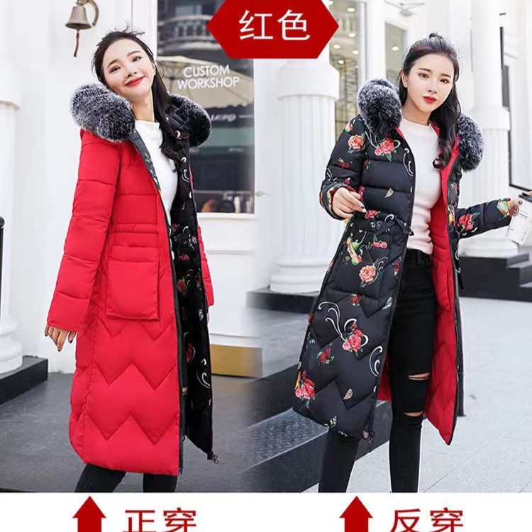 2025新款爆款两面穿中长款棉服实用保暖修身气质棉服外套女式棉袄