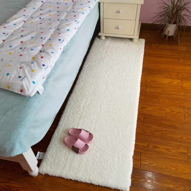 米白加厚/手工床边毯/飘窗垫/沙发垫/防滑可机水可裁剪