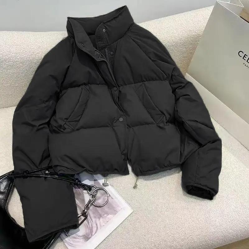 时尚2023韩版小个子立领时尚休闲短款羽服女学生面包服外套冬显瘦