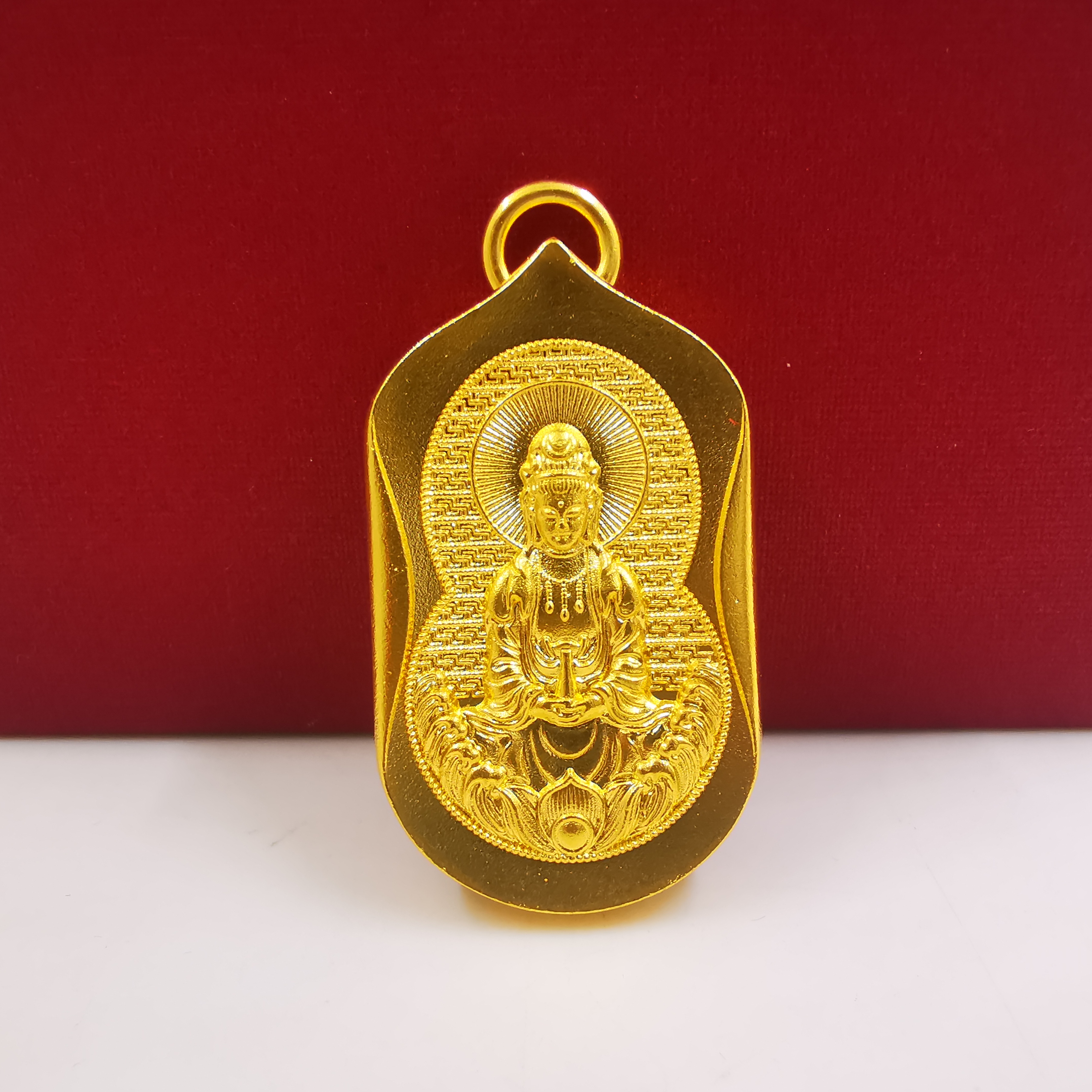 吊坠足银 金银5D硬金观音吊坠