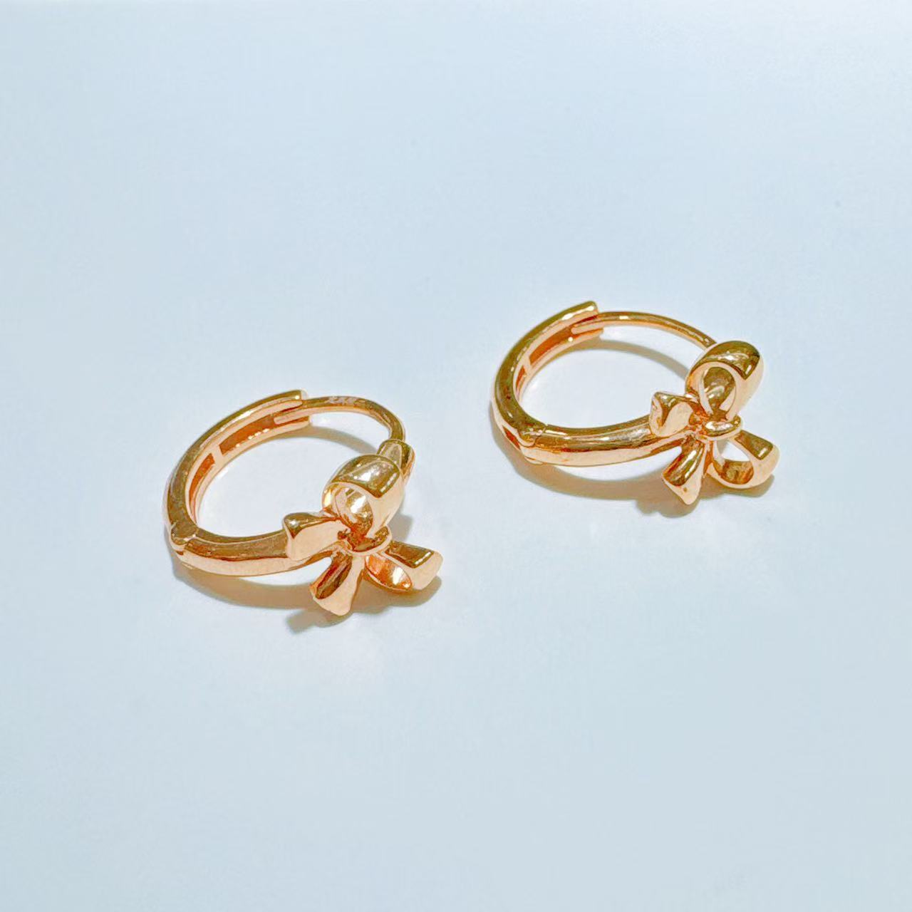 金750蝴蝶结时尚耳饰