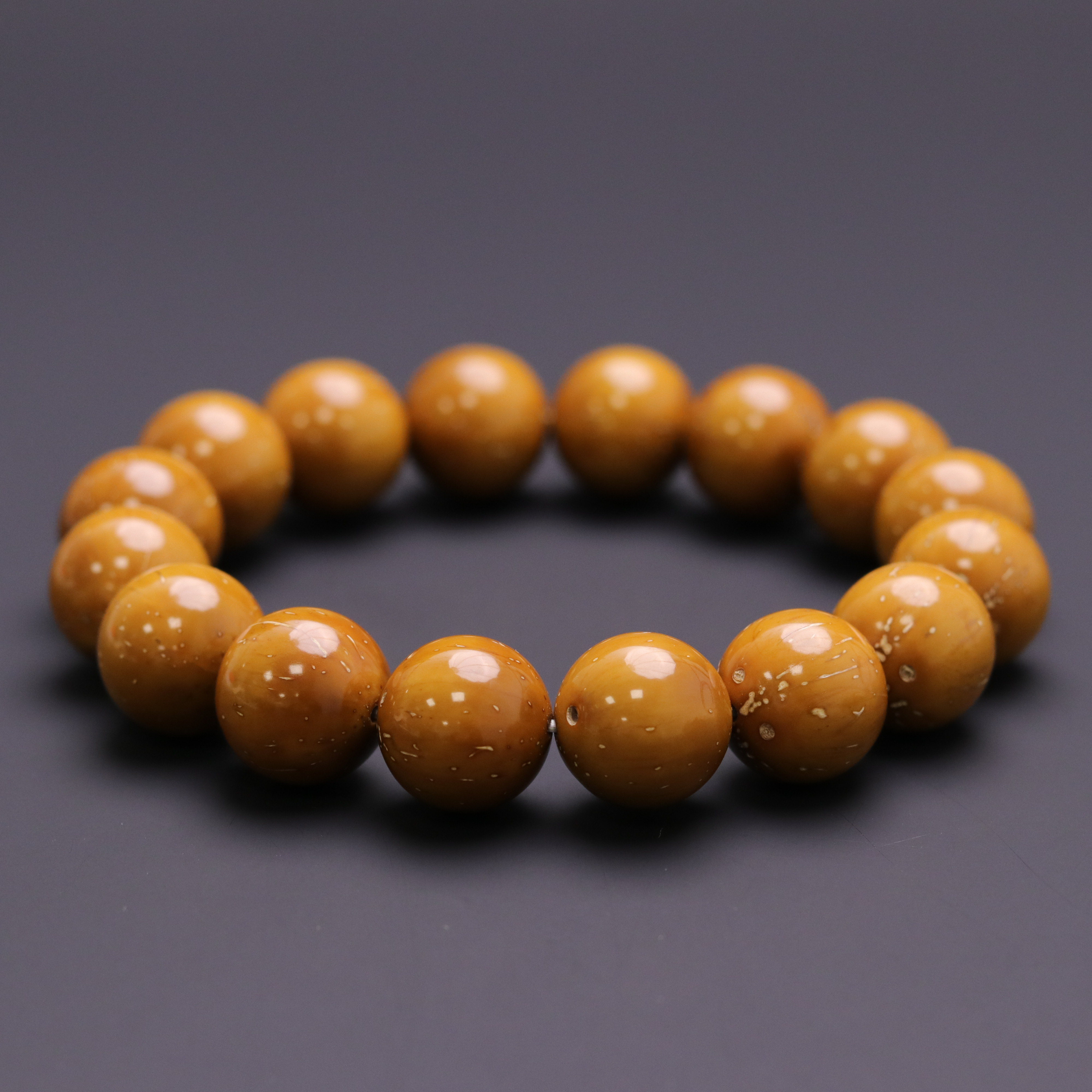 S6247-1【小仓黄金甲】紫金鼠菩提文玩单圈男女手串（送工具） 