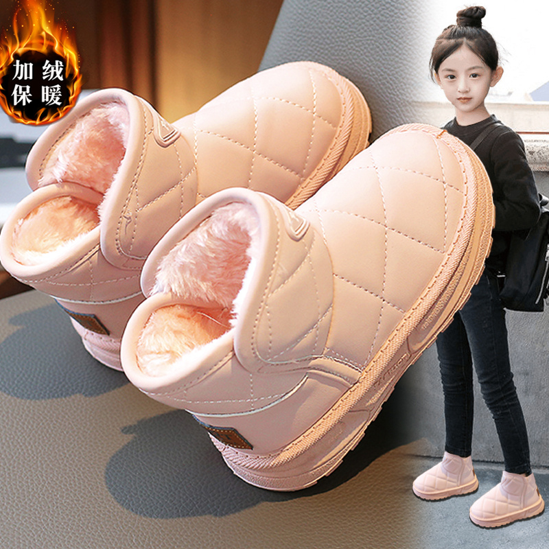 回力瑞女童棉鞋加绒加厚冬季23新款儿童雪地靴软底女孩保暖大棉靴