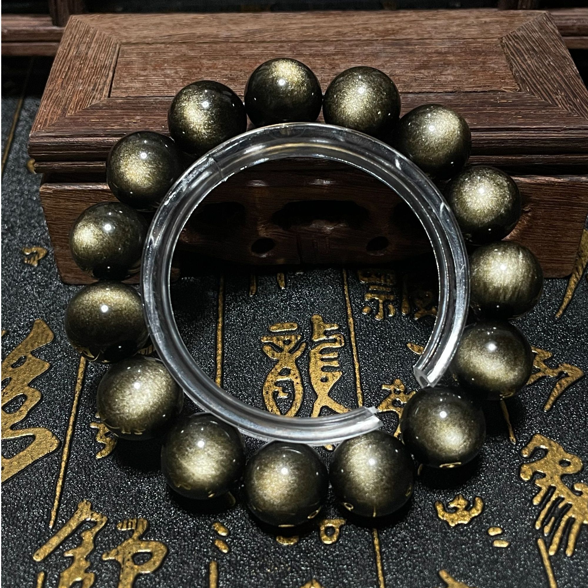 7A双眼金曜石手链单圈黑曜石貔貅手串彩色霸气男士女款情侣玉手串