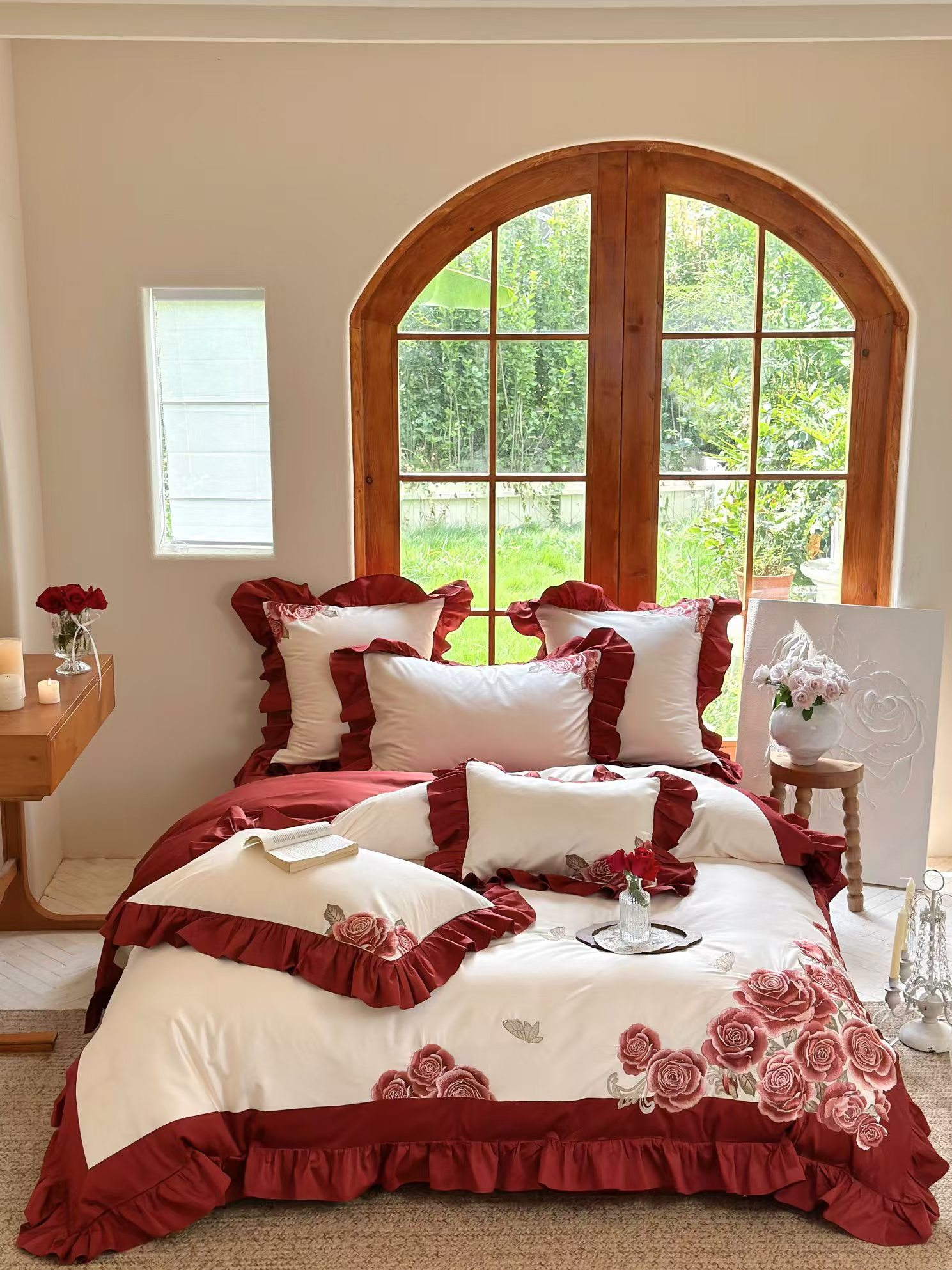 【红艳家纺】丝绒玫瑰-140支长绒棉四件套