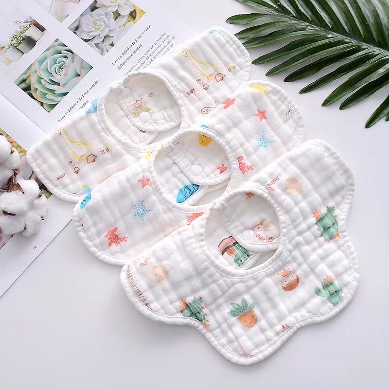 【花瓣围嘴】 新生儿口水巾纱布吐奶垫巾围兜儿童婴幼儿