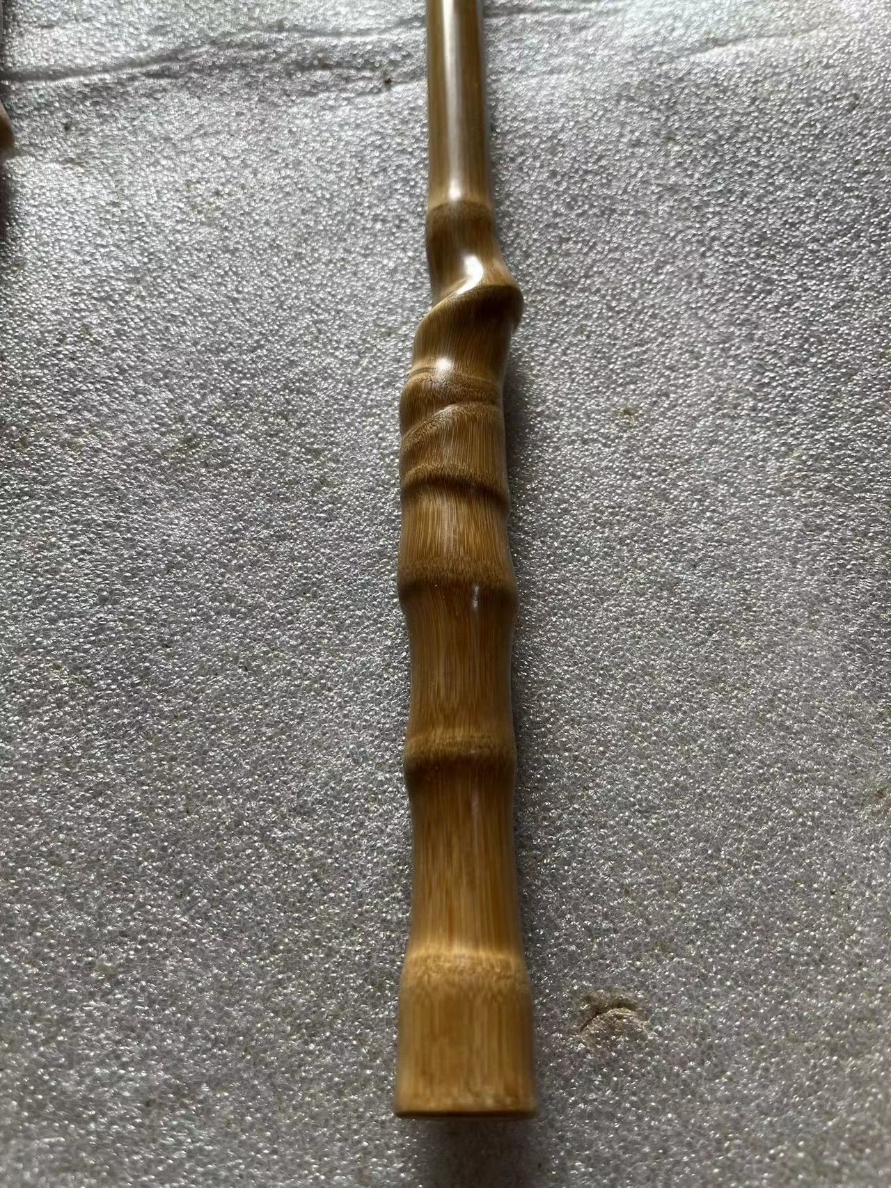 实心玉竹深山老料手持登山杖手杖手把件