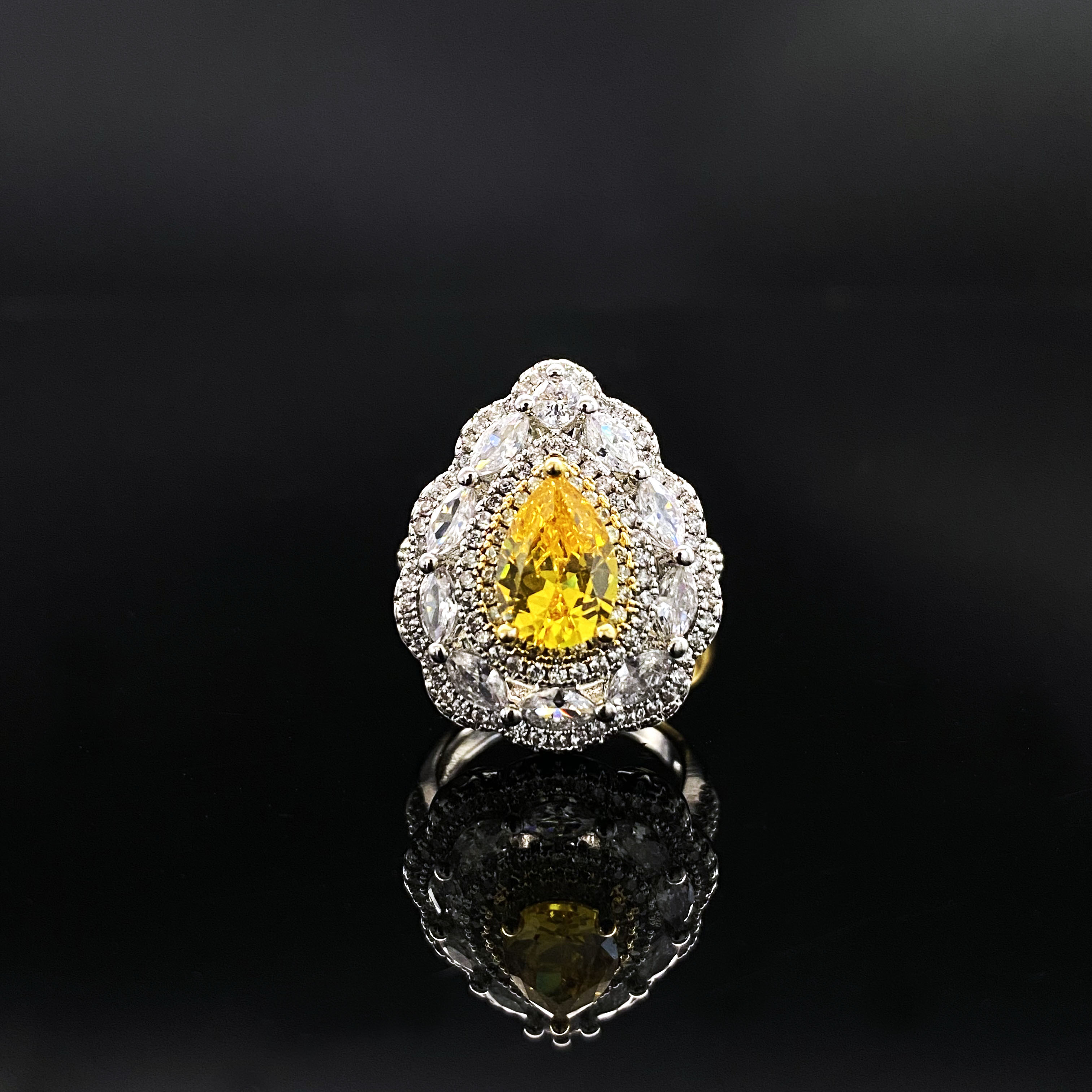 Afra-黄托帕石-精工培育戒指 010