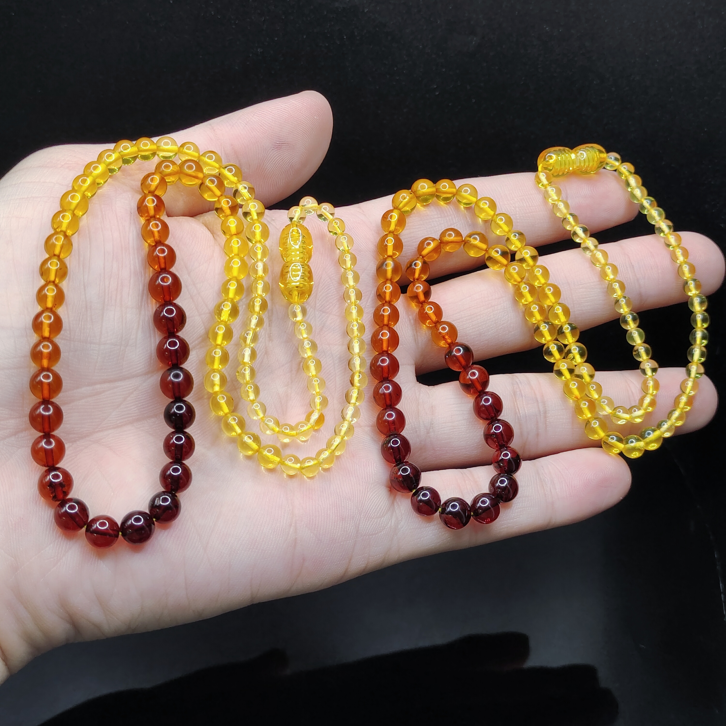 【康康严选】琥珀渐变色塔链M7【多样性发其一】约3-6mm