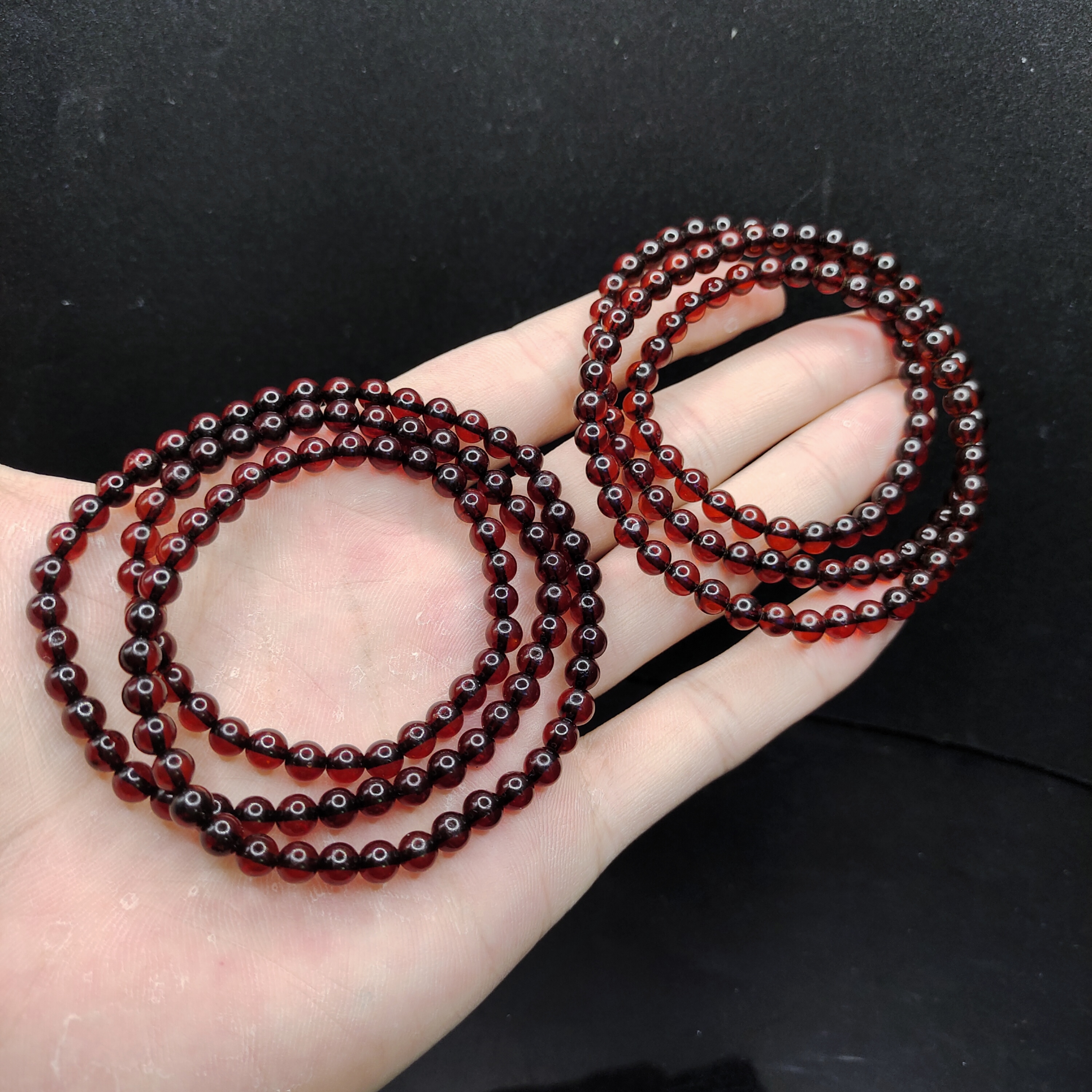 【老三珠宝】琥珀三圈手串M7【多样性发其一】约5mm