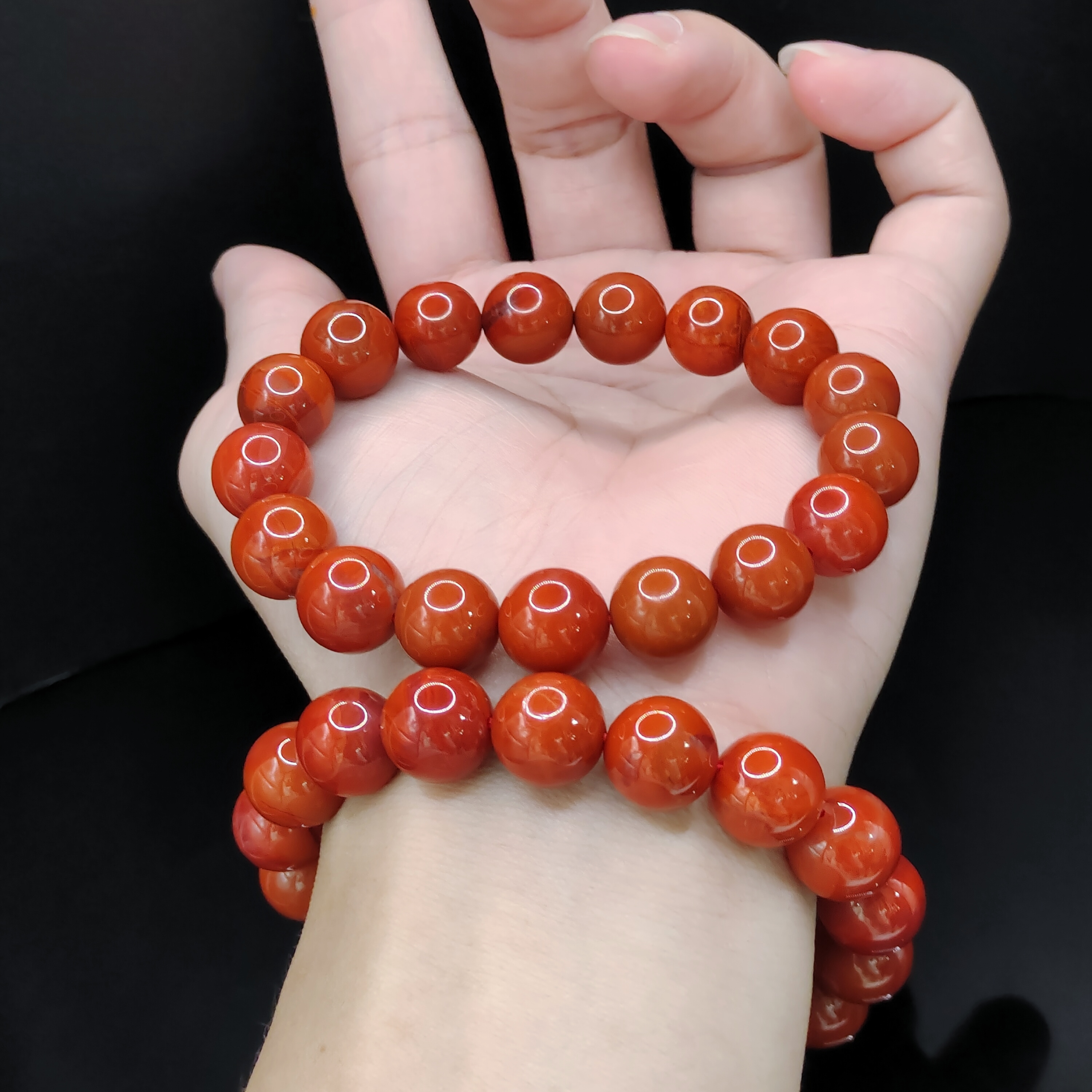 【康康严选】南红单圈手串Z2【多样性发其一】约11mm+