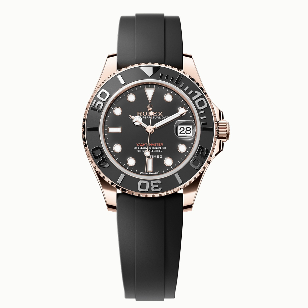 99新 Rolex/劳力士 268655玫瑰金游艇/37毫米/单表带彩虹圈