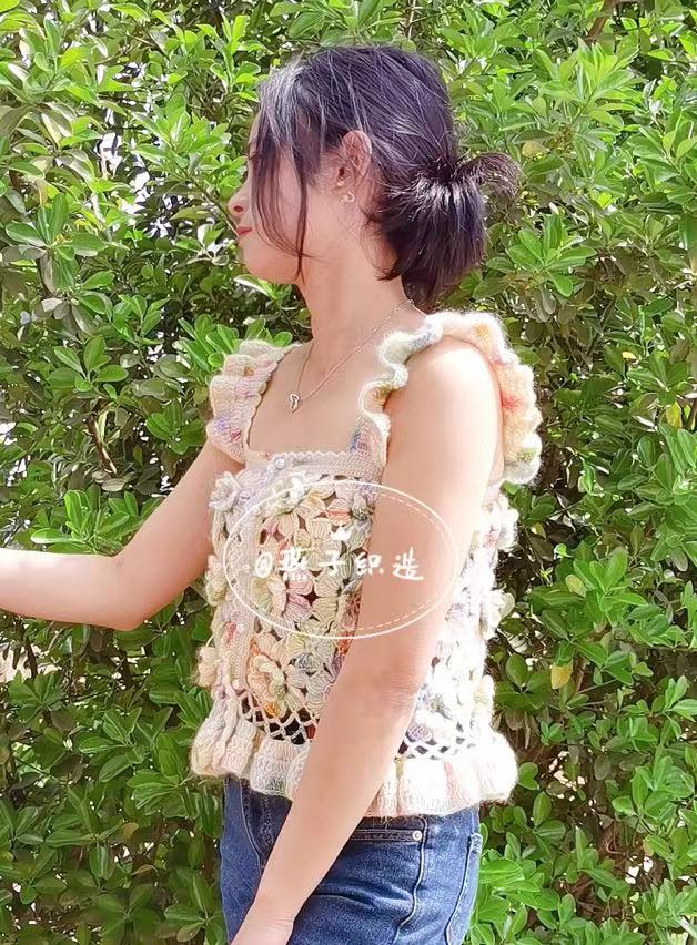 花语成人材料包 （配视频教程） 立体钩花 段染不规则棉线 原创