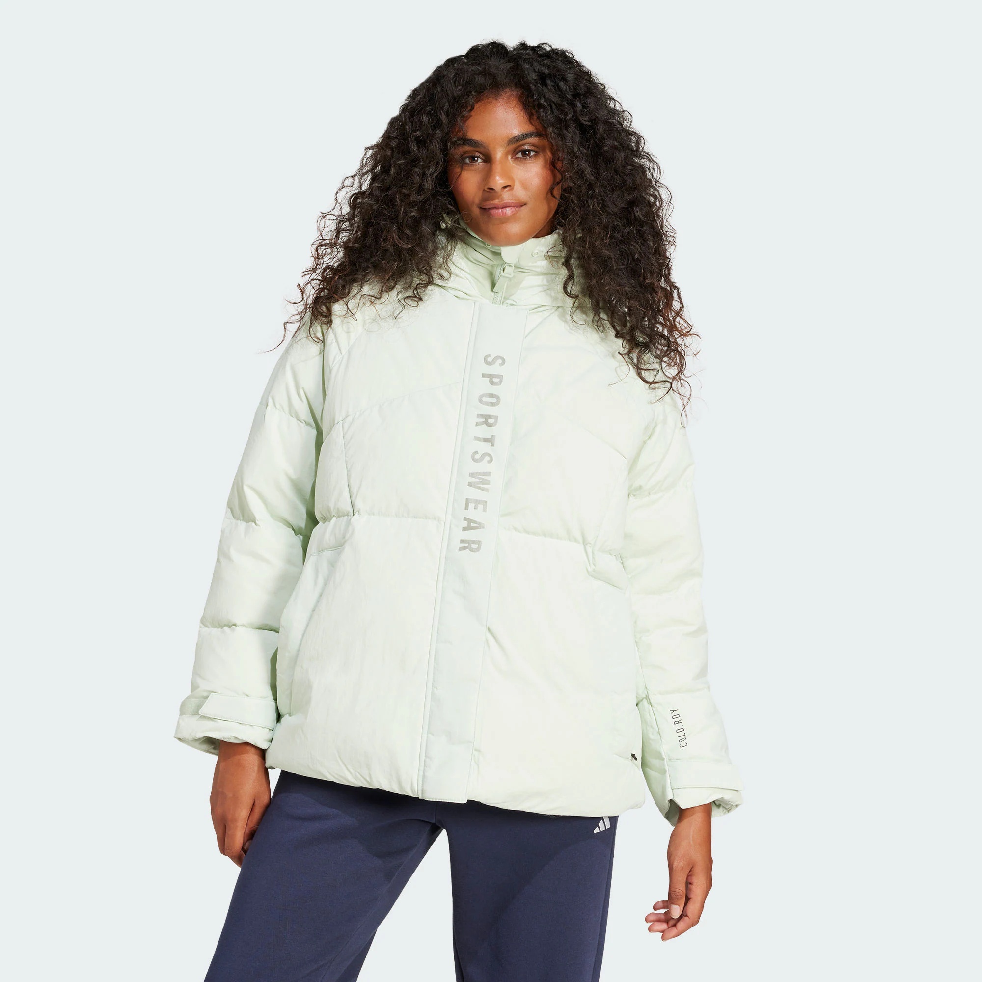 ADIDAS抗风温暖疏水保暖运动600蓬连帽鸭绒羽绒服JM4619