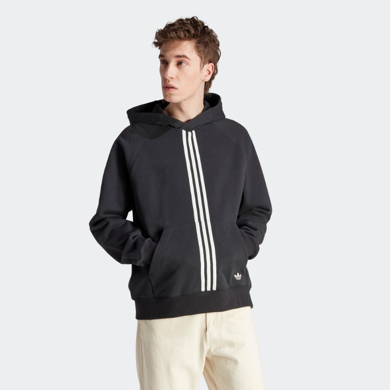 Adidas 三叶草男装秋冬季 运动时尚休闲竖条纹连帽运动衫 IP9485