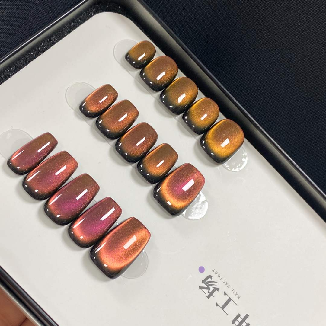 JDD-【冬日暖阳】纯手工轻奢手工穿戴美甲 猫眼 多色亮面 显白高级