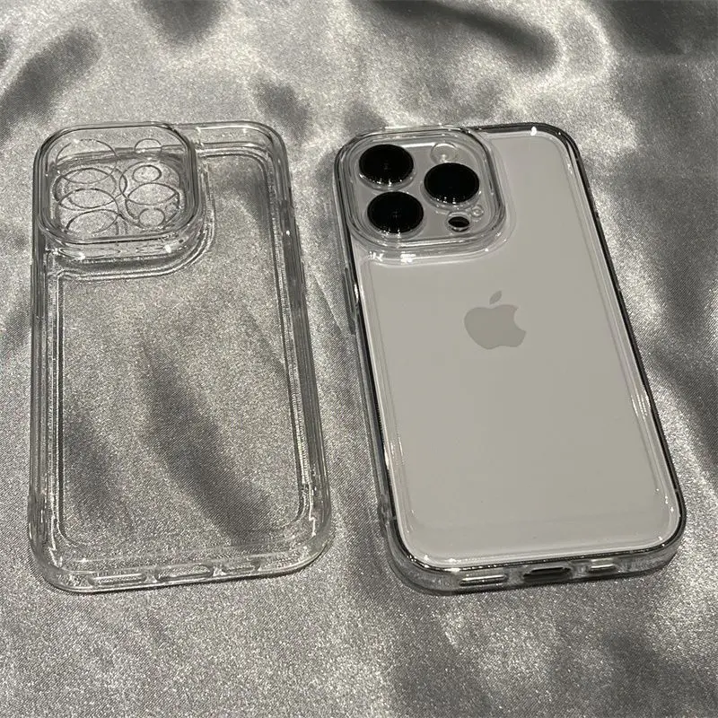 爆款简约苹果手机壳14/15Pro透明iphone13全包软壳12/11个性防摔x