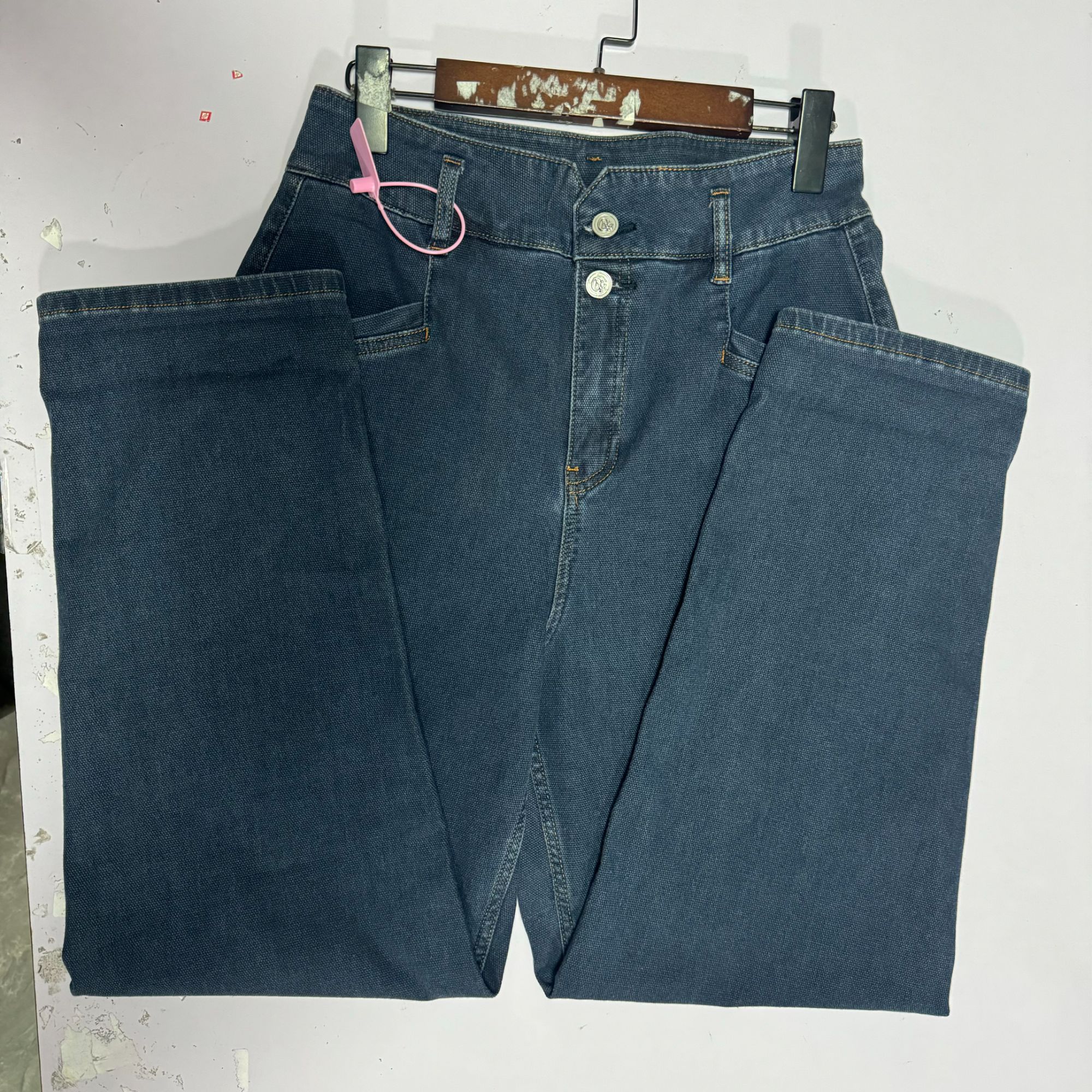 （戚戚甄选女装a）牛仔裤四季款蓝色低腰直筒时尚休闲百搭女士简约