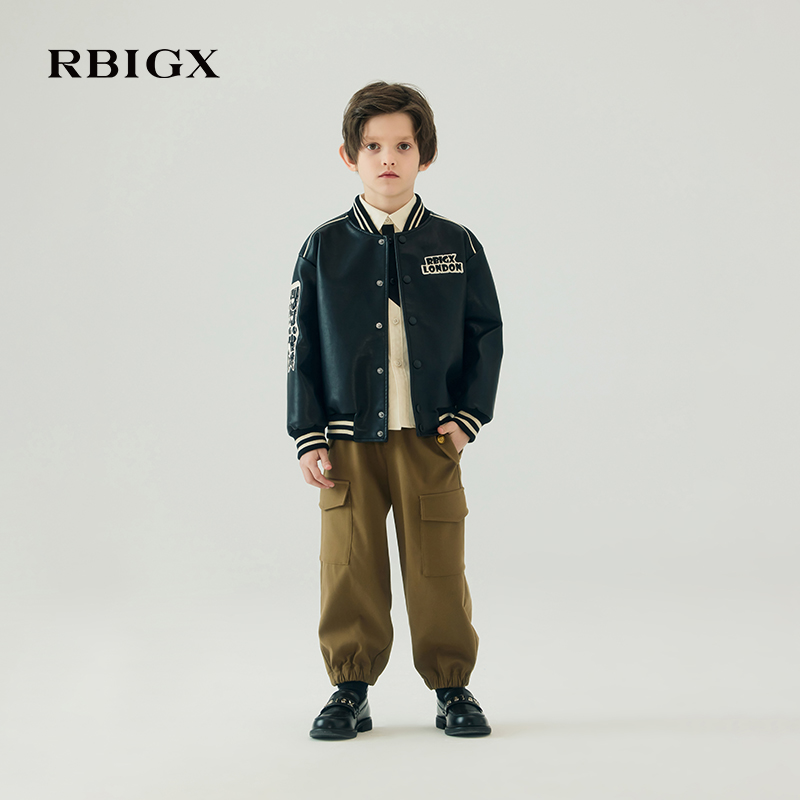 RBIGX瑞比克童装新款百搭休闲男童潮流裤子收脚口工装裤