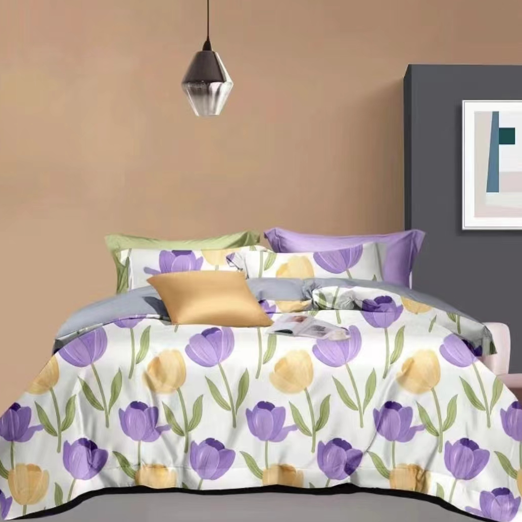 【双人床单】优雅生活  紫  尺寸240*235 山东  老粗布加厚四季款