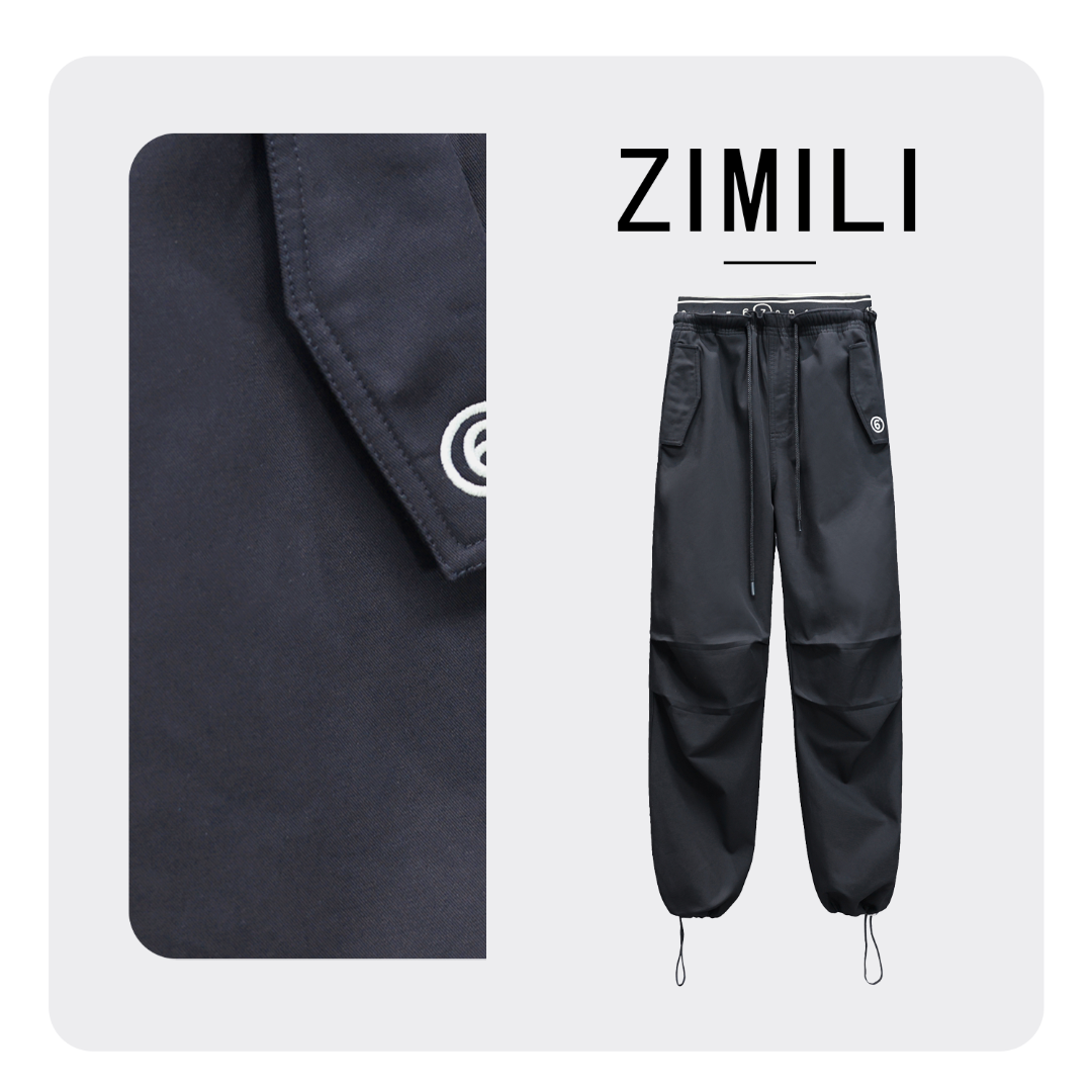 【LIANG哥定制】2024春季磨毛旅行露营美式束脚百搭黑色工装裤2560