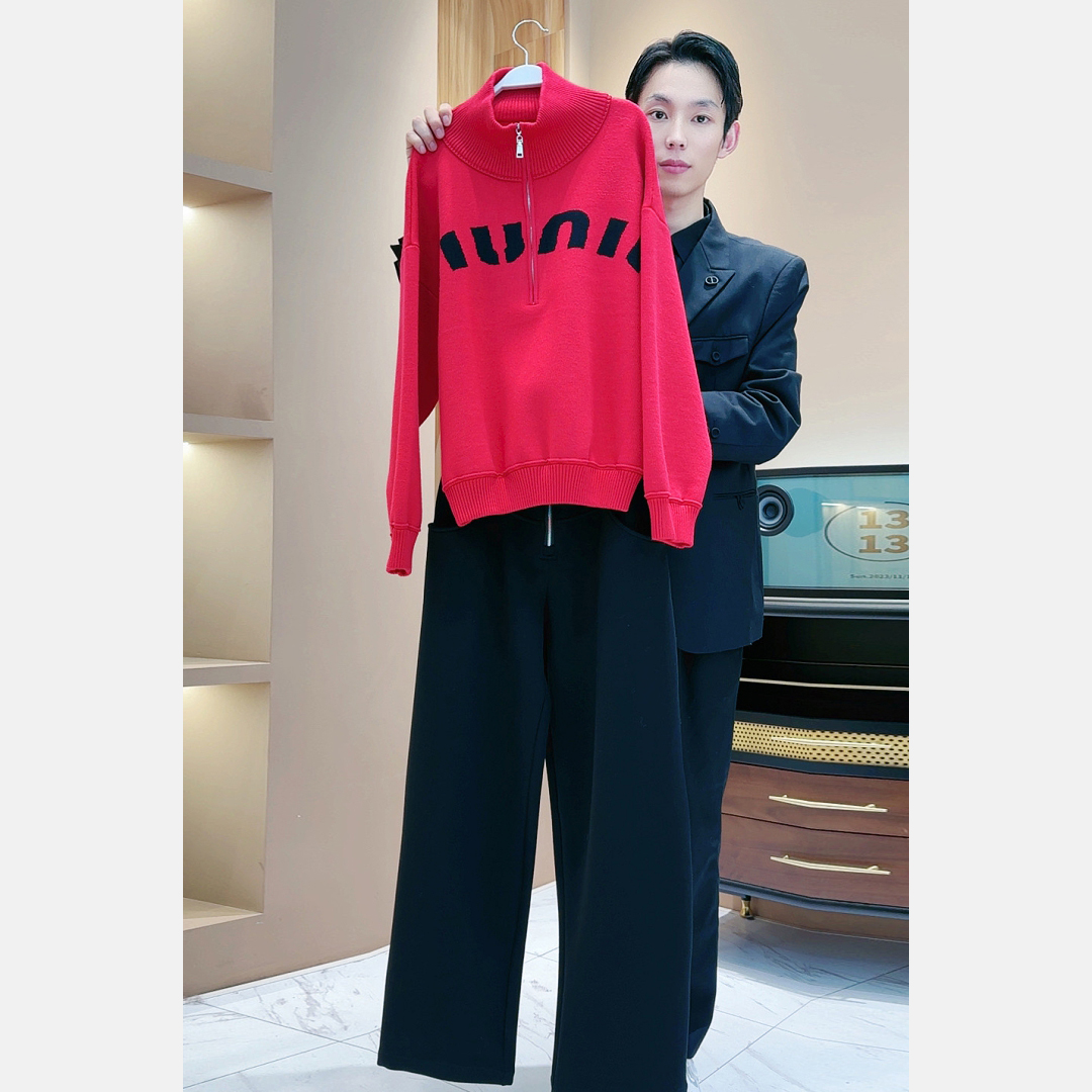 【LIANG哥定制】冬季小众宽松百搭堆堆袖上衣2271A+镰刀阔腿裤507A