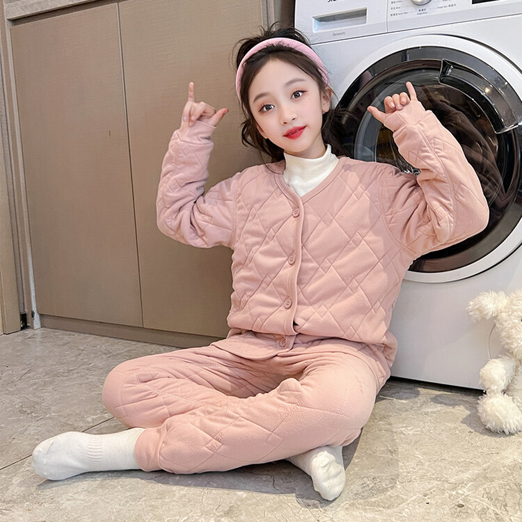 儿童内搭冬季套装外穿加绒家居服居家秋冬冬款东北12-16岁婴儿