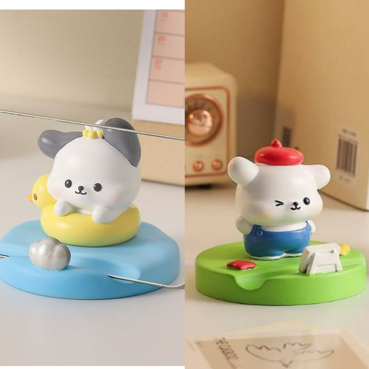 创意小狗香薰石膏手机支架摆件可爱卡通桌面装饰解压公仔