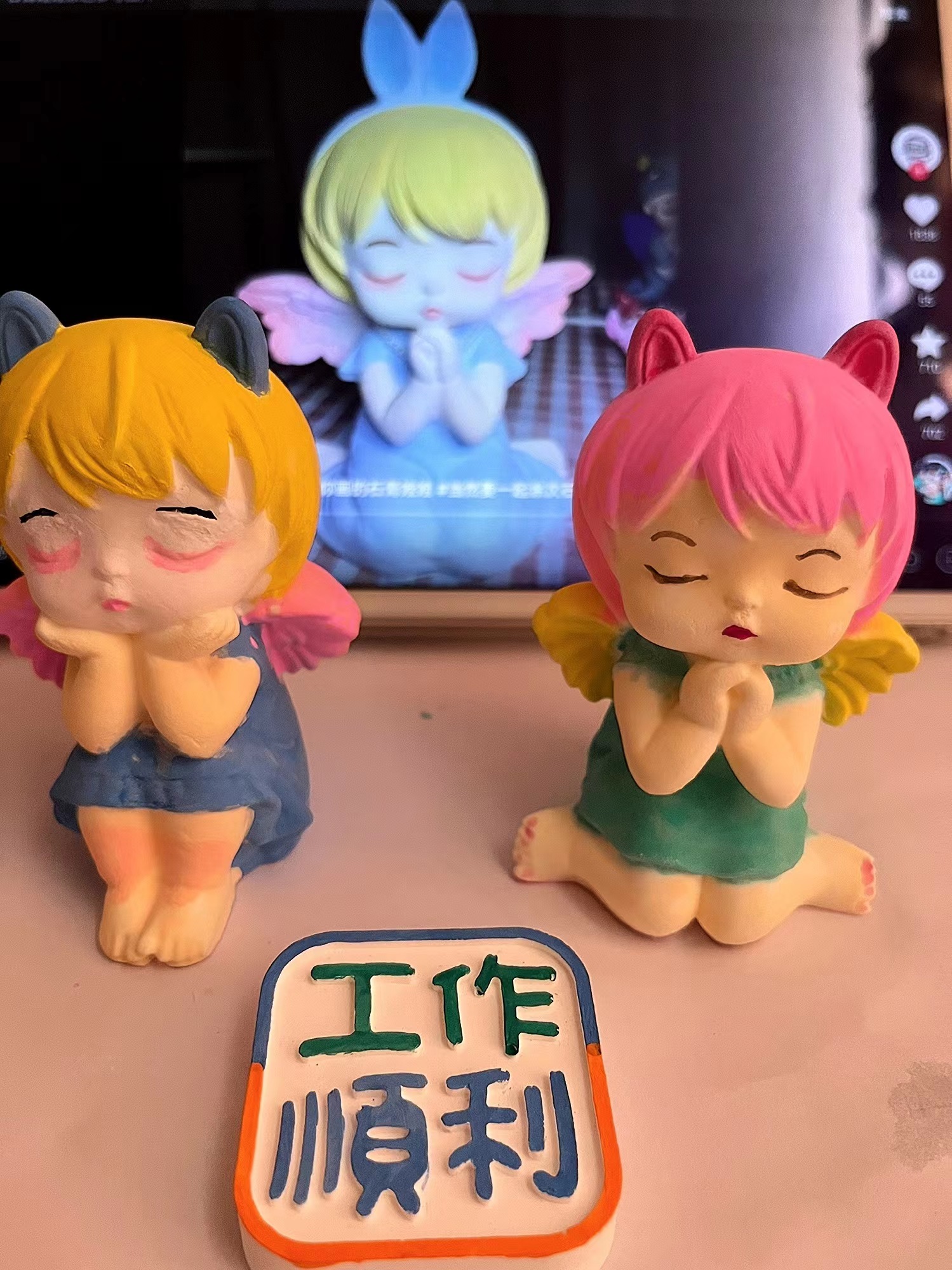 创意涂鸦3D立体安妮公主石膏娃娃白坯涂色儿童diy手工玩具摆地摊