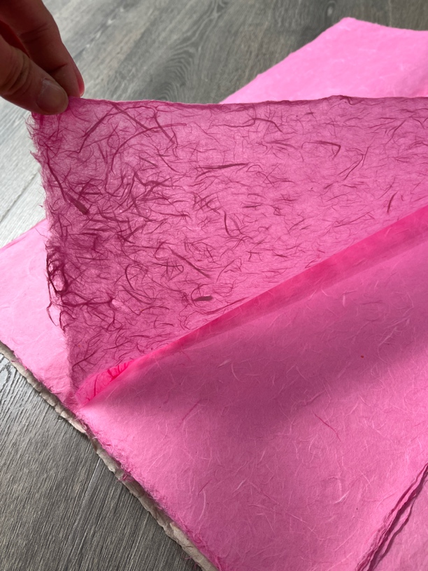 【粉色】雲流纸 染色和纸 四尺半切50枚