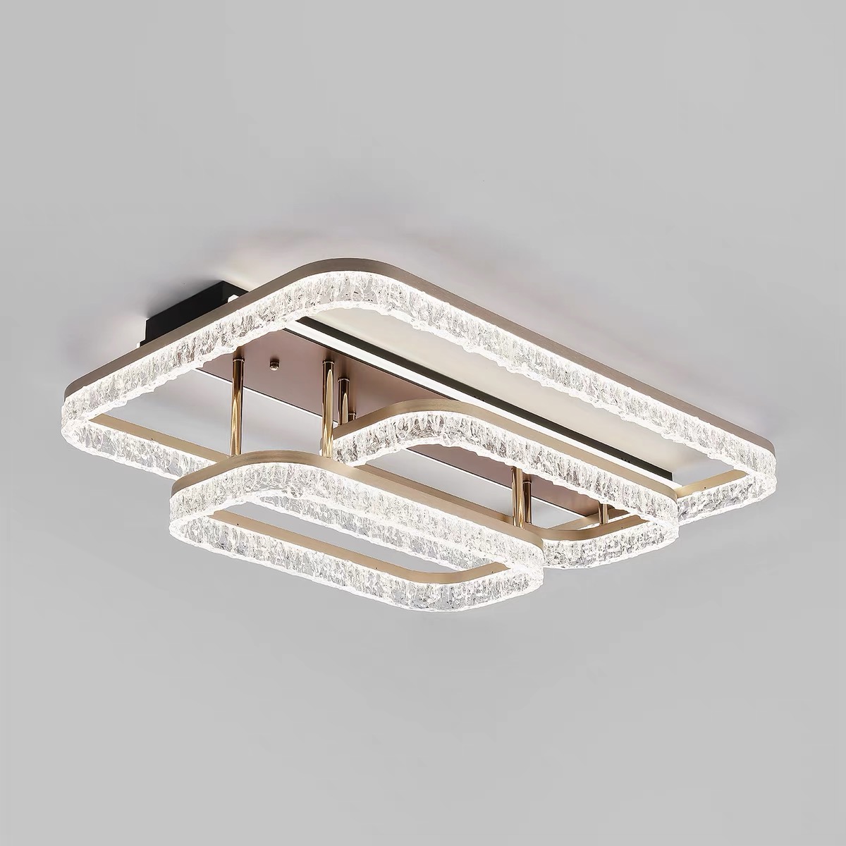 意式极简轻奢大气圈圈吊灯冰裂纹个性客厅吊灯led卧室吸顶餐厅灯