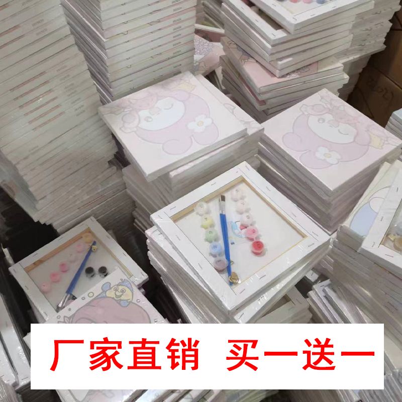 diy数字油画三丽鸥玉桂狗库洛米儿童益智卡通手工手绘填色画批发