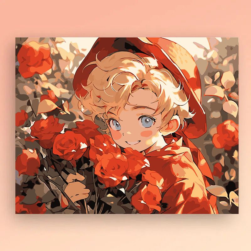 小王子与玫瑰花DIY数字油画diy手工制作填色客厅墙壁画挂画装饰画