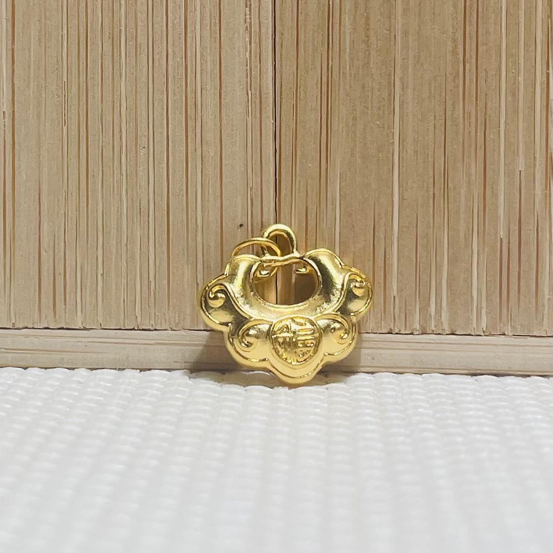 足金如意福锁手工精美配件