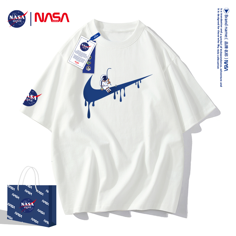 nasa短袖男女联名款正版T恤印花百搭情侣半袖夏季纯棉国潮327