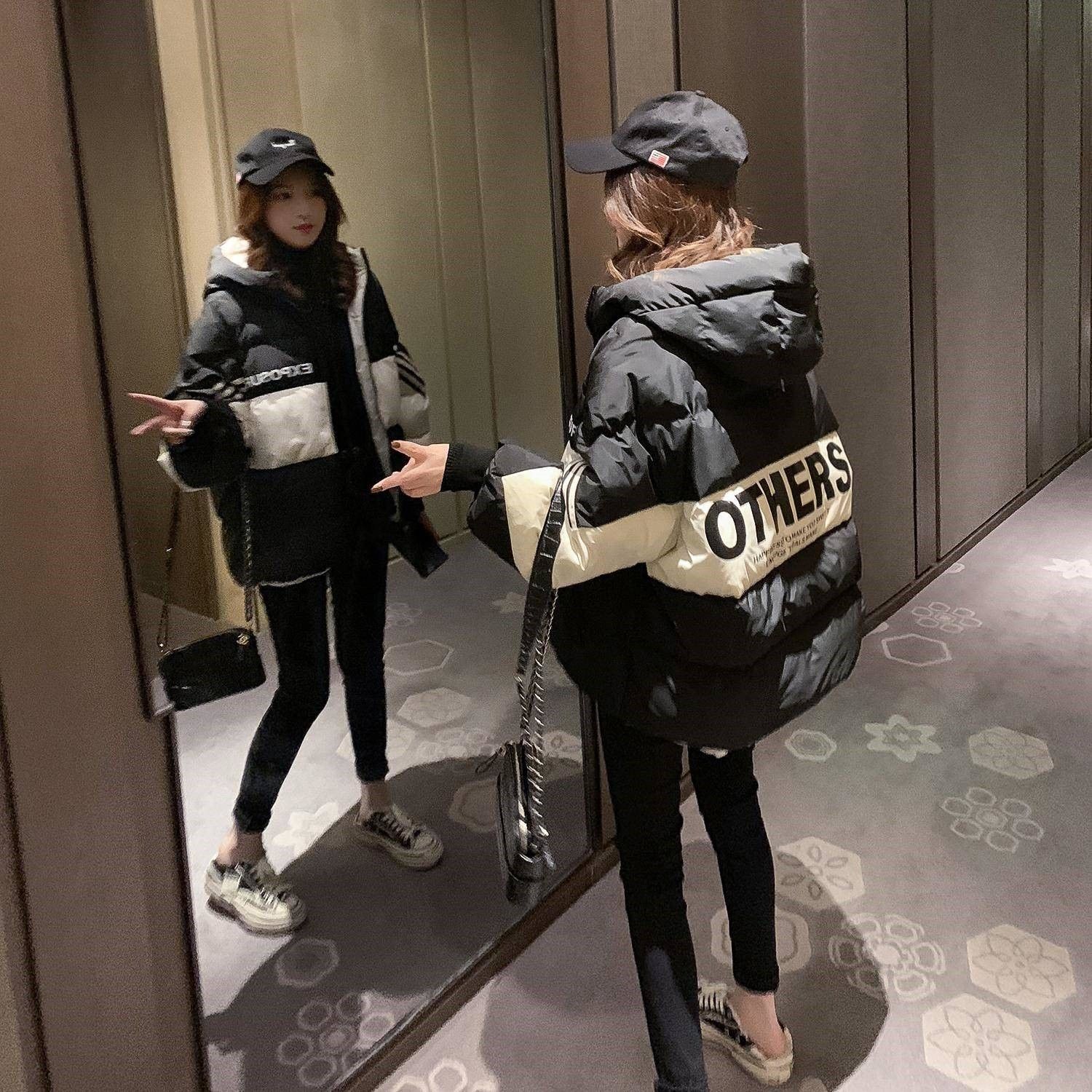 2023羽服女2023新款韩版宽松衣女短款减龄面包服袄女潮ins冬