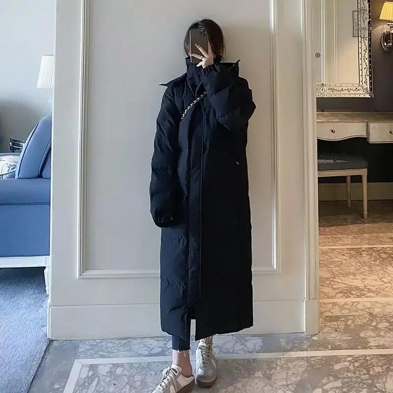 羽绒羽绒服女中长款过膝加厚2023冬季新款东大门中戏情侣款大码宽