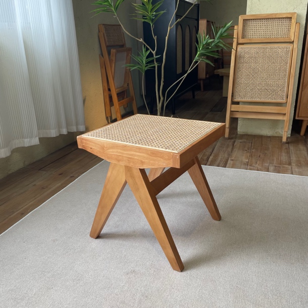 北欧风休闲藤编单人坐凳茶几边几两用实木餐椅凳子鞋凳矮凳简约