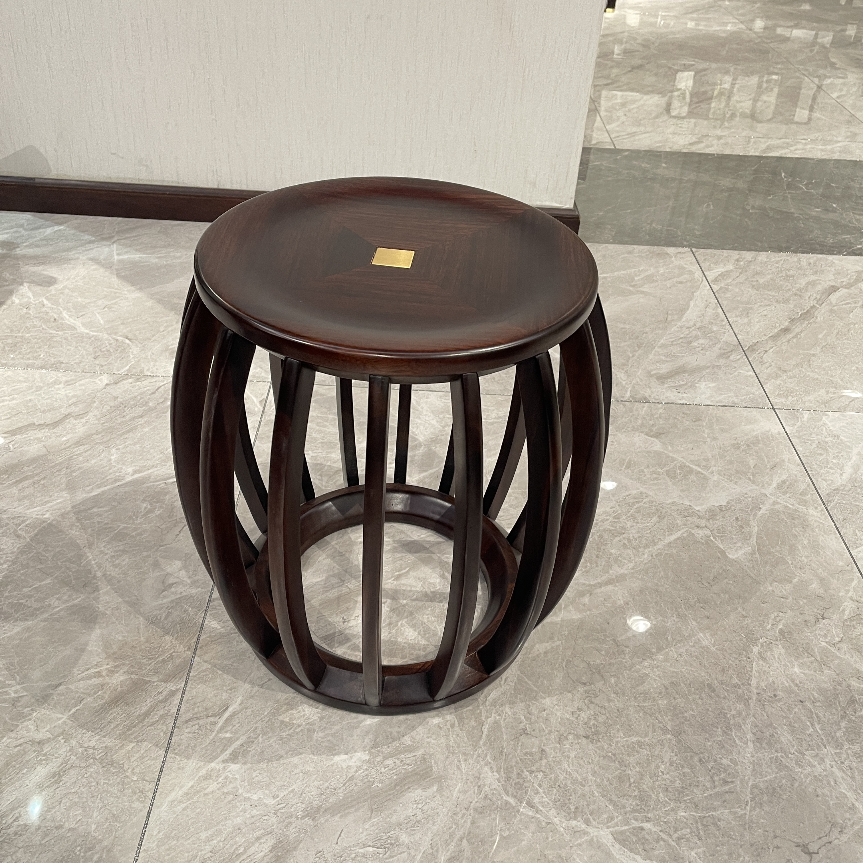 锦福轩  新中式实木家用简约小凳金钱凳凳子轻奢客厅禅意阳台方几