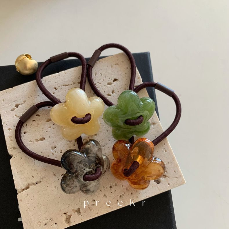 醋酸花朵头绳发圈2023年新款高弹力橡皮筋女扎头发绳绑丸子头发饰