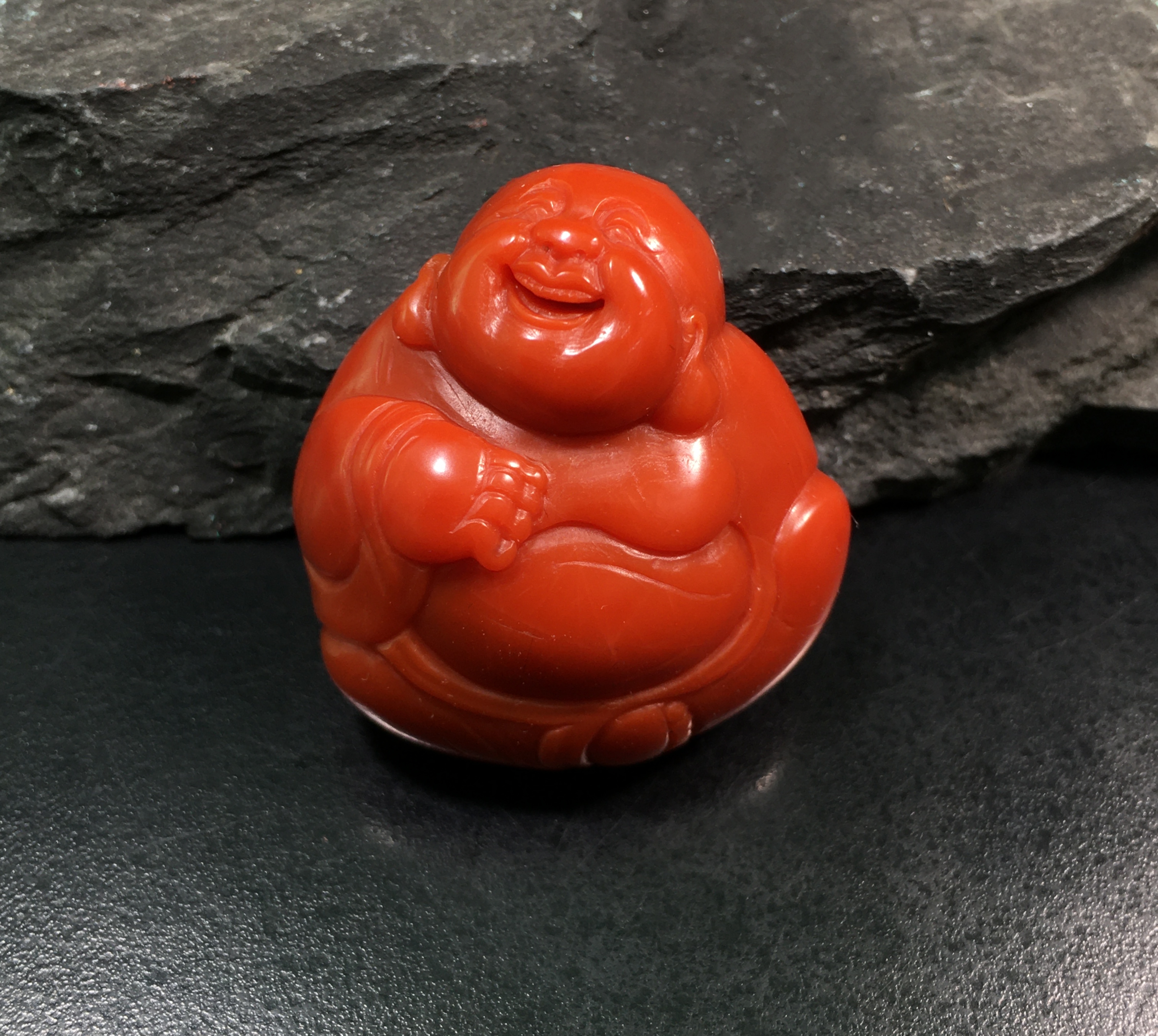 韦泓珠宝天然保山南红满色满肉精品佛公弥勒佛笑佛吊坠